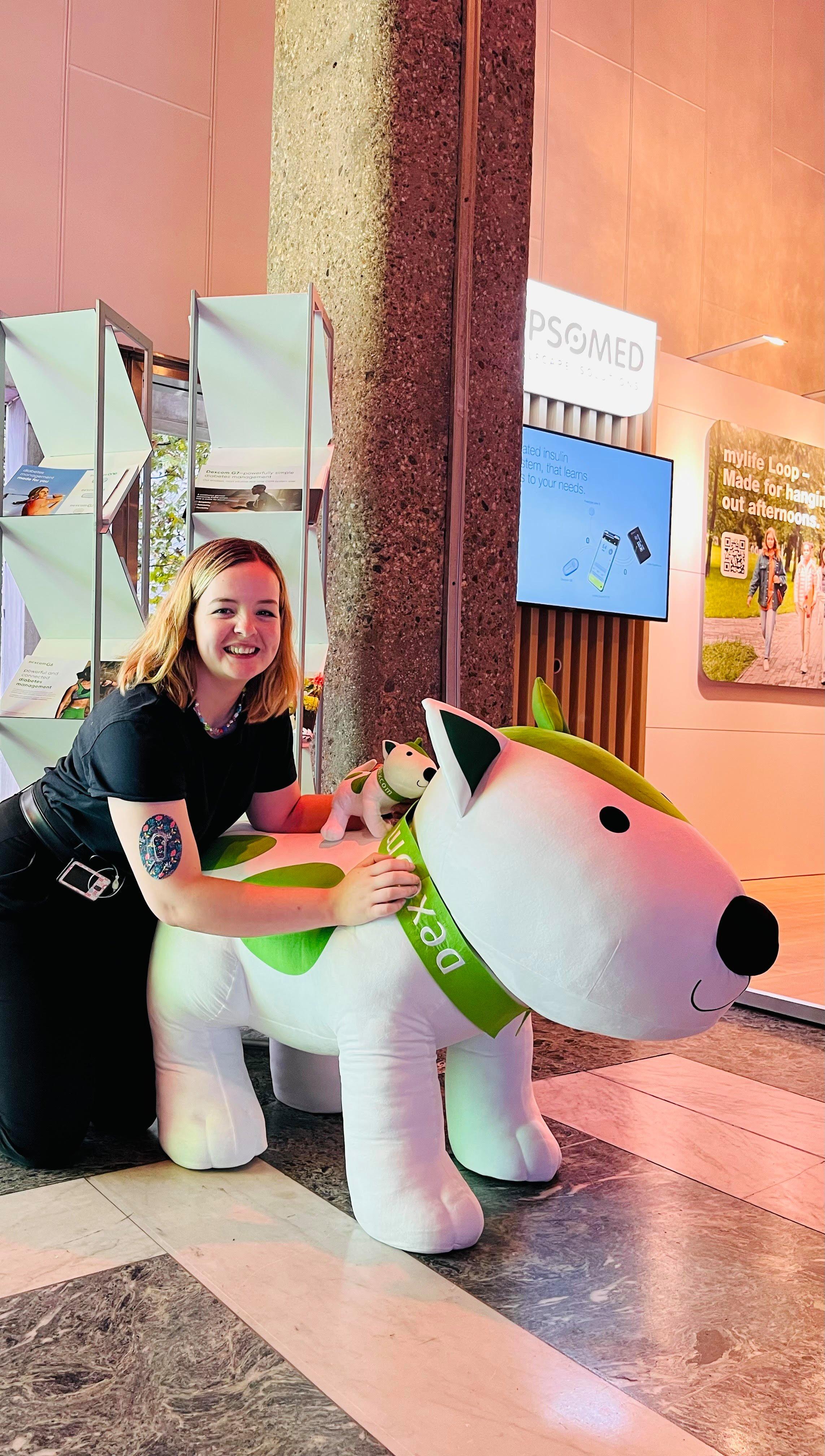 Dexcom Warrior Alyssa with Dexcom dog